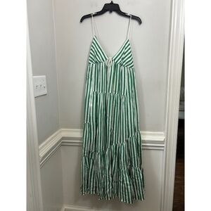 NWT La Ligne Nyc Alexis Dress Drawstring Striped Cotton Midi Womens Medium